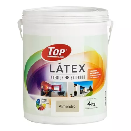 Pintura Latex Lavable Interior Exterior 4 Litros Colores Color Almendro