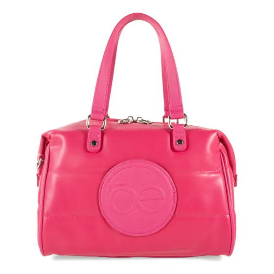 Bolsa Bowling Cloe Para Mujer Acolchada Cierre Metálico Color Rosa