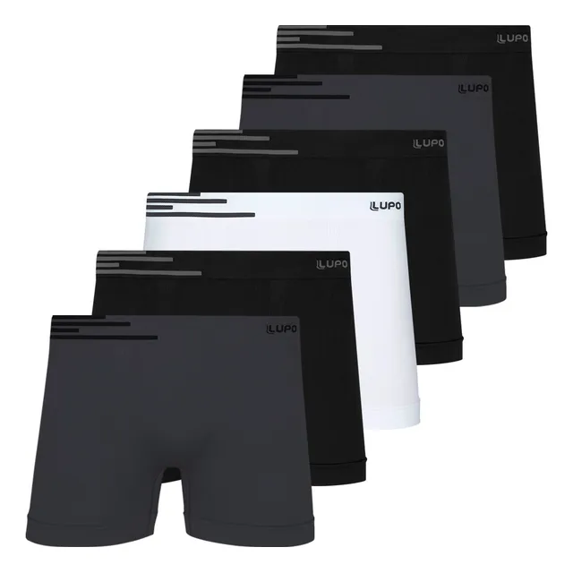 Kit 6 Cuecas Boxer Lupo Microfibra Sem Costura Box Original