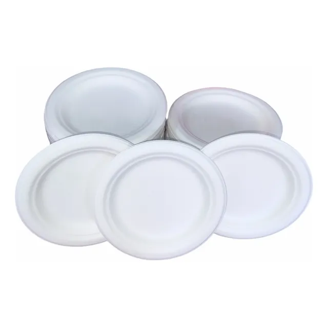 Platos Biodegradables Fibra De Caña 15,5cm 20und