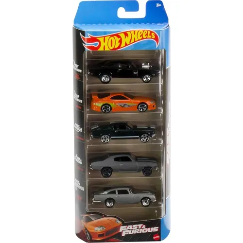 Pack 5 Carros Hot Wheels Fast & Furious de Metal na Escala 1:64