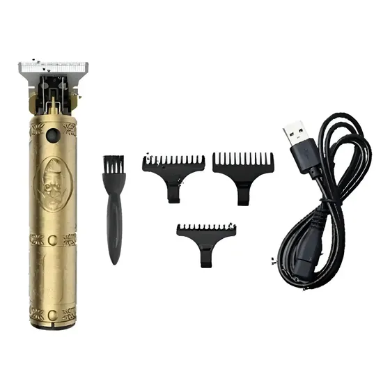Cortadora de Pelo Shuker T679 Dorada Inalámbrica 4 Peines