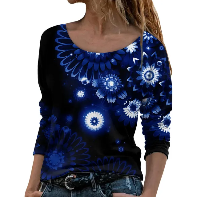 Tops Manga Larga Camisa Holgada Talla Camiseta Casual Solido