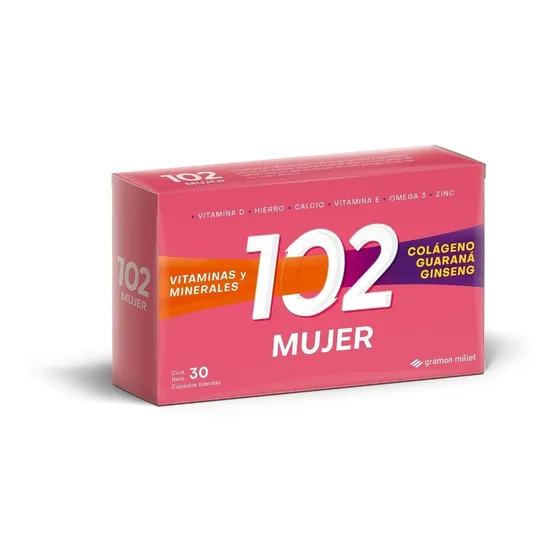 102 Años Suplemento Dietario Mujer X 30 Capsulas Blandas Sabor Neutro.