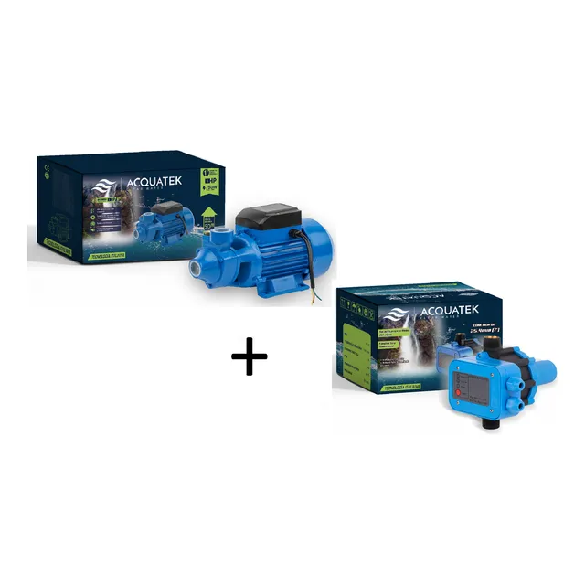 Bomba De Agua 1 Hp Con Press Control Combo Tec. Italiana