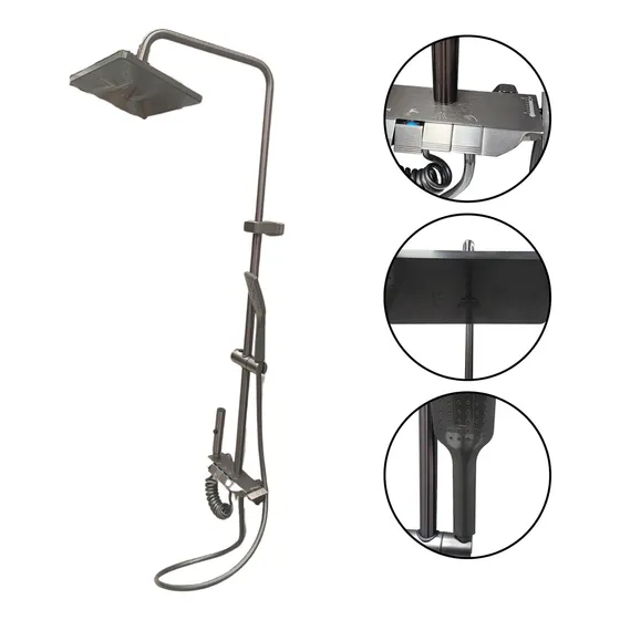 Columna Griferia Ducha Exterior Gris Zl-2022 Wassertech