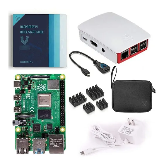 Raspberry Pi 4 Kit Basico Iniciacion Estuche Oficial Rojo