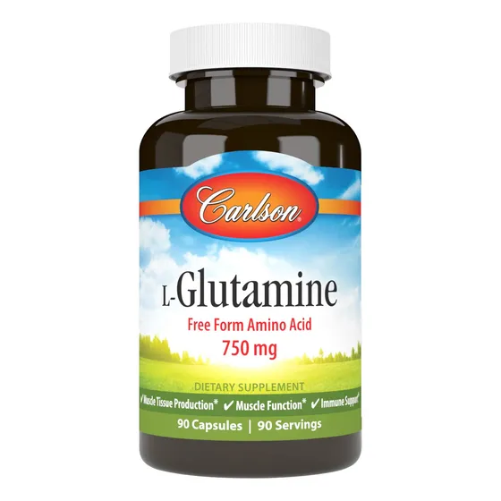 Carlson - L-glutamina, Aminoácido En Forma Libre, 750 Mg, Mu