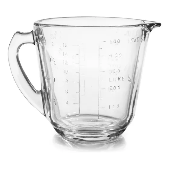 Pro Chef Taza Medidora De Vidrio De 500ml Reposteria Jumbo Color Transparente