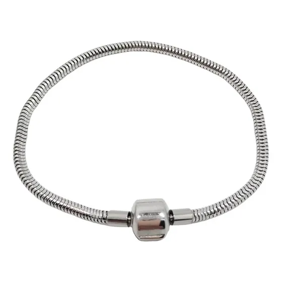 Pulsera Acero Inoxidable Cadena Serpiente Compatible Charms