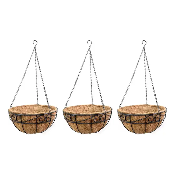 Maceta Colgante Fibra De Coco (b) C/cadena De 30 Cm  X 3 Un.