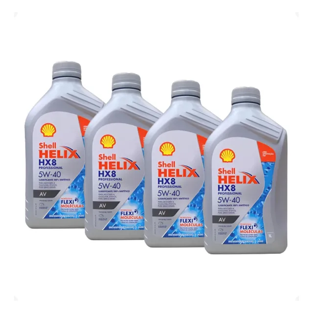 Kit 4 Óleo Motor Shell Helix Hx8 5w40 Sintético 508/509