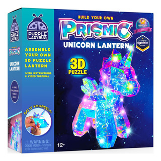 Purple Ladybug Prismic Unicornio 3d Puzzle - Luz Nocturna De Purple Ladybug Prismic Unicornio 3d Puzzle - Luz Nocturna De