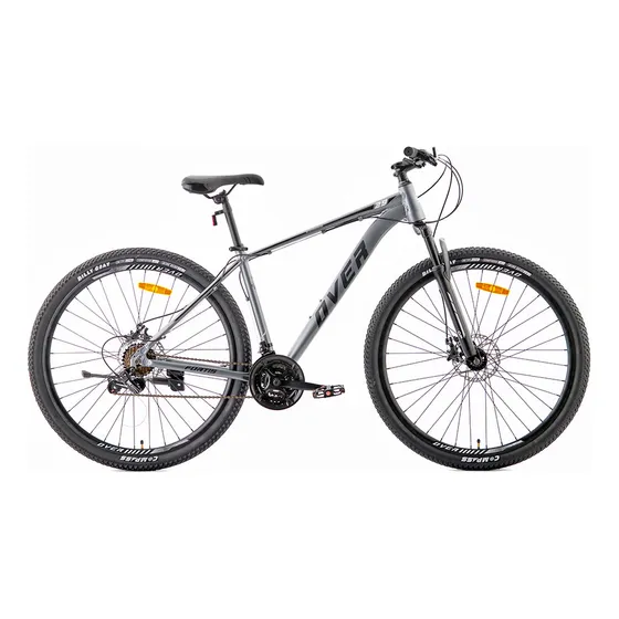 Bicicleta Mtb Overtech Fortis R29 Aluminio Full Shimano, 21 Velocidades, Freno a Disco, Con Suspensión, Color Gris/Negro/Negro, Tamaño del cuadro L