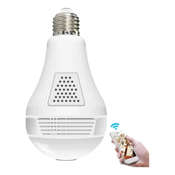 Cámara Lampara Led 360° Visión Oculta Color Blanco