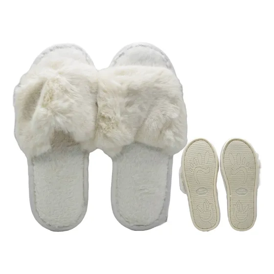 Pantuflas Abierto Estilo Chancletas Ojotas De Peluche