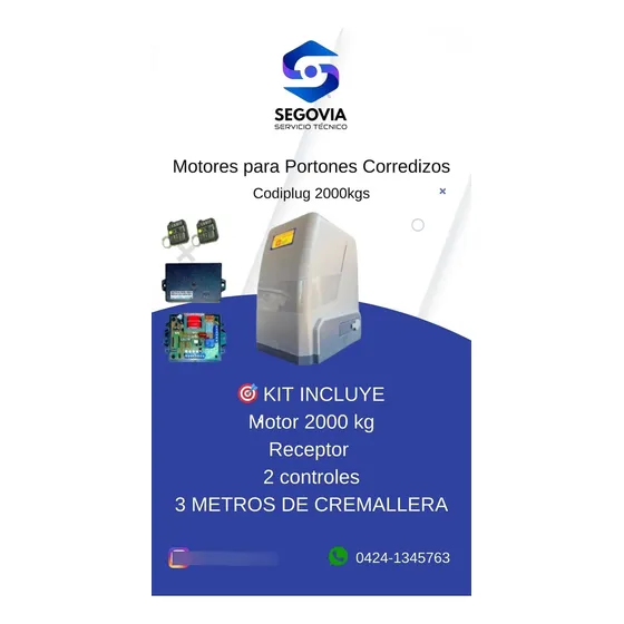 Motor Para Portón Eléctrico Para 2000 Kilos Codiplug
