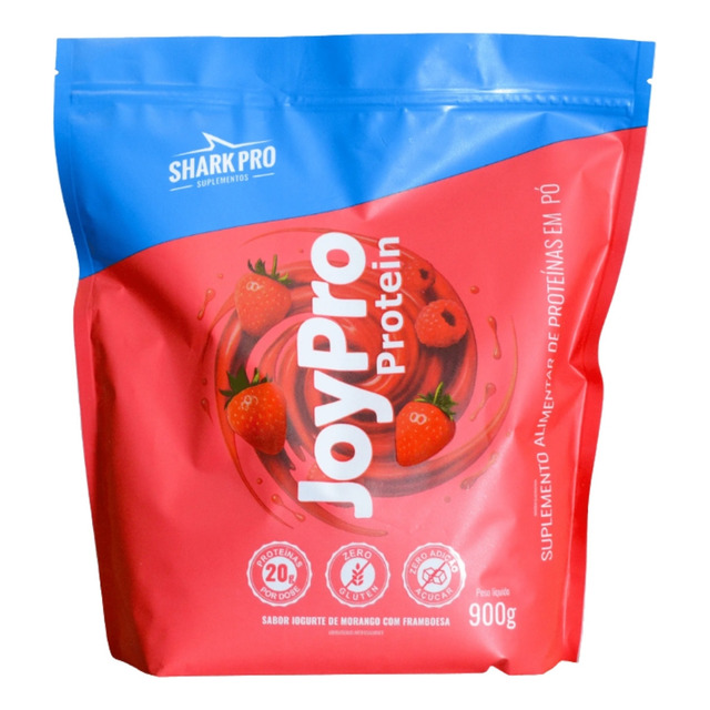 Whey Protein Joypro Refil 900g Shark Pro Iogurte Com Morango Whey Protein Joypro Refil 900g Shark Pro Iogurte Com Morango
