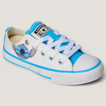 Tênis Converse Sem Gênero Infantil Chuck All Star Taylor Ck1299 T Branco/azul/branco Lisa 27 Br