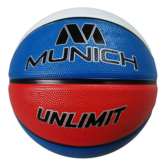 Pelota Basquet Munich Unlimit N5 Goma Color Azul/rojo