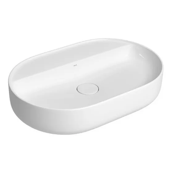 Bacha Pileta De Apoyo Oval 60x40cm C/ Mesa Blanco Deca Loza 