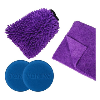 Kit Luva De Microfibra + 2 Aplicador De Espuma Vonixx Kit Luva De Microfibra + 2 Aplicador De Espuma Vonixx