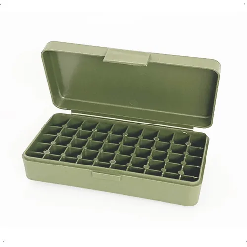 Caixa Estojo Porta Munição Bélica .40 7,65 9mm 380 Cap. 50 Cor Verde