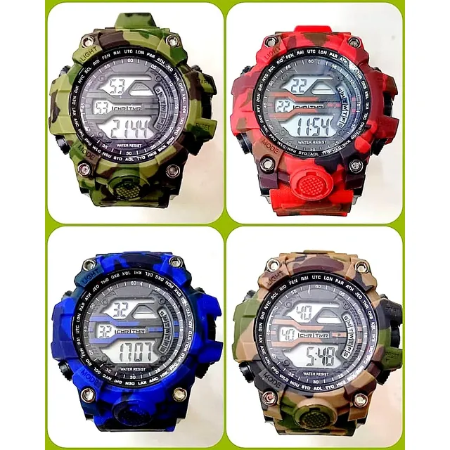 Reloj Digital Diseño Camuflado En Varios Colores