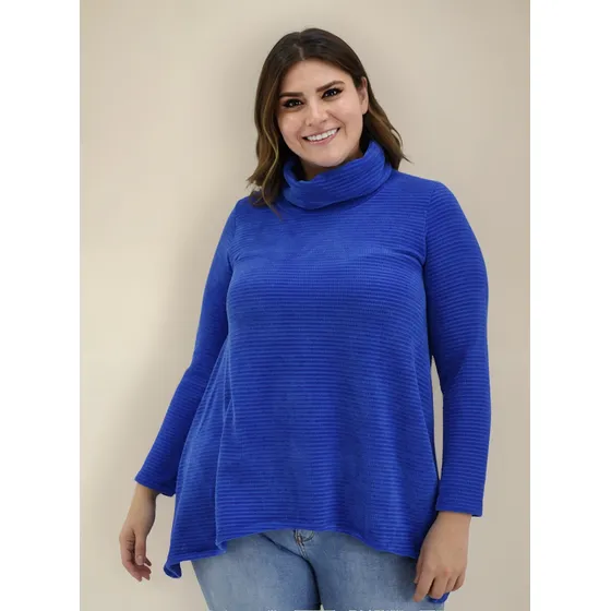 Sueter Asimetrico Roman Fashion /tallas Extras, 8065 (azul R