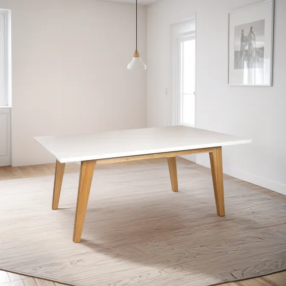 Mesa Comedor Escandinava 120 Cm Alamo Melamina Semimate