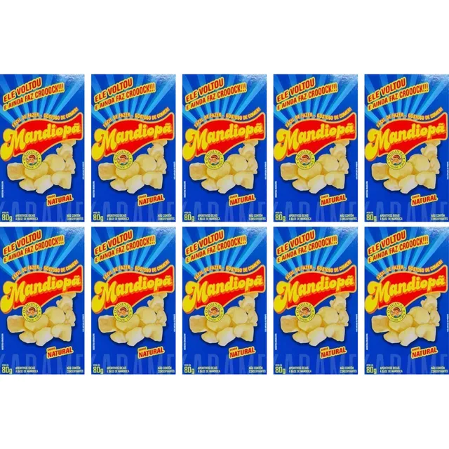 Kit 10 Salgadinho Mandiopã Sabor Natural 80g Cada