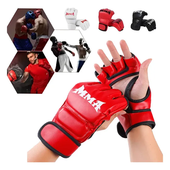 // Guantes De Boxeo Con Entrenamiento De Medio Dedo