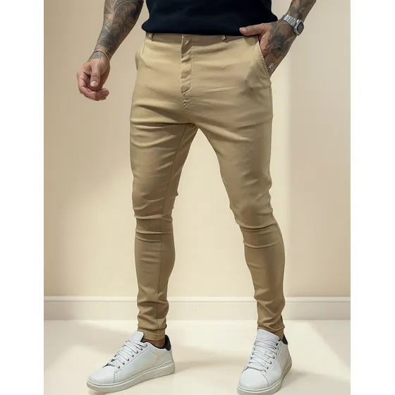 Calça Slim Bengaline Masculina Com Bolso