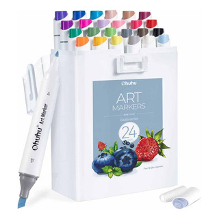 Marcadores Al Alcohol Ohuhu Kaala Set 24 Colores + 1 Blender Marcadores Al Alcohol Ohuhu Kaala Set 24 Colores + 1 Blender