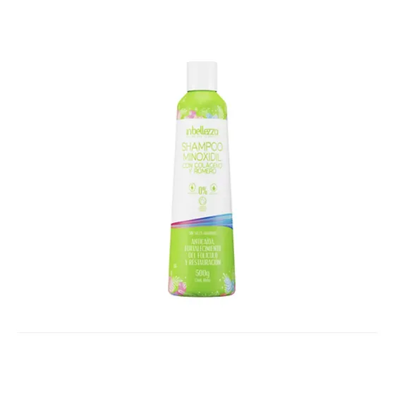 Shampoo Inbellezza Minoxidil Con Colágeno en botella de 500mL de 500g por 1 unidad
