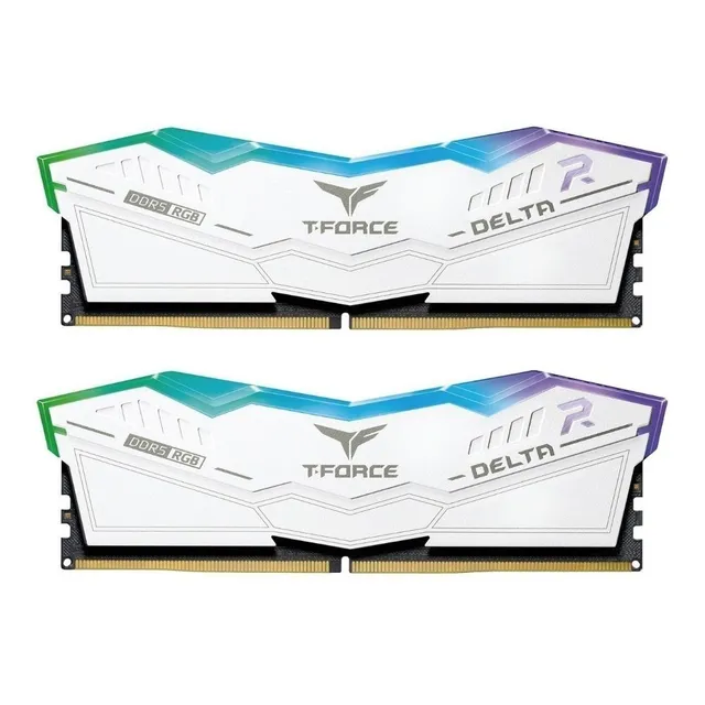 Memoria RAM T-Force Delta RGB gamer color blanco 32GB 2x16GB Team Group DELTA RGB DDR5 DESKTOP