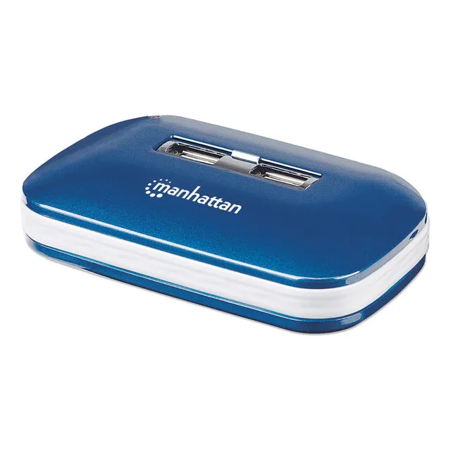 Hub Manhattan 161039 Usb Alta Velocidad 2.0 7 Puertos Azul