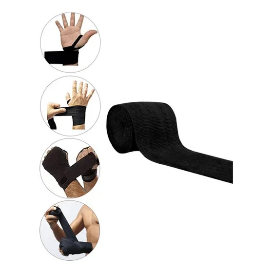 Venda De Boxeo Profesional 5 Mt Vendaje De Mano Para Mma Box Color Negro