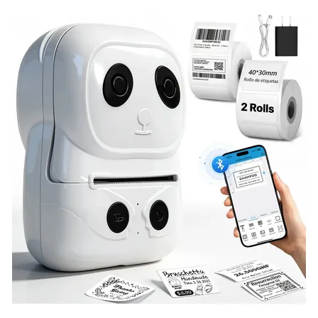 Impresora De Etiquetas Térmica Portátil Bluetooth 2 Rollos