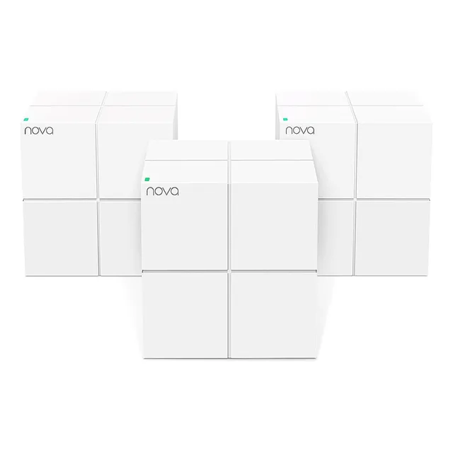Tenda Nova WiFi Mesh System MW6 - Router WiFi de malla AC1200, hasta 867 Mbps en 5 GHz, cubre hasta 300 m2, red de malla de doble banda Gigabit para 90 dispositivos, Funciona con Alexa, 3-Pack