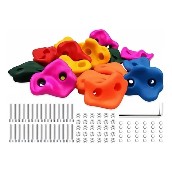 32pcs Presas Piedras Escalada Niños Madera Muro Trekking