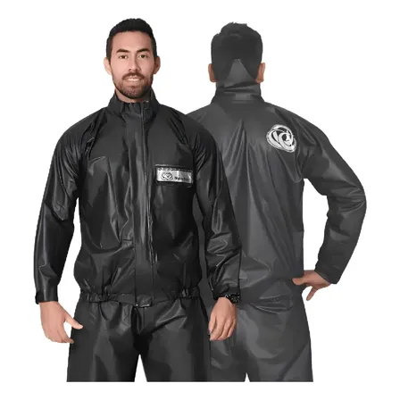 Capa Chuva Motoqueiro Pvc Impermeável Emborrachada Brascamp Preto Eg