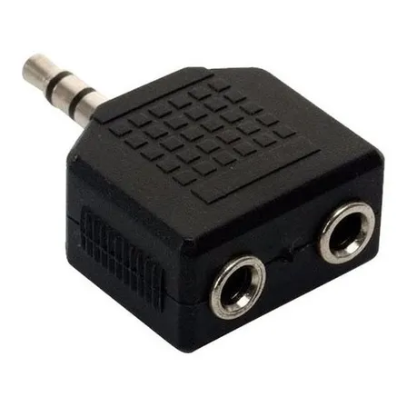 Adaptador Duplicador Jack Auxiliar 3.5 Mm Macho Hembra Plus