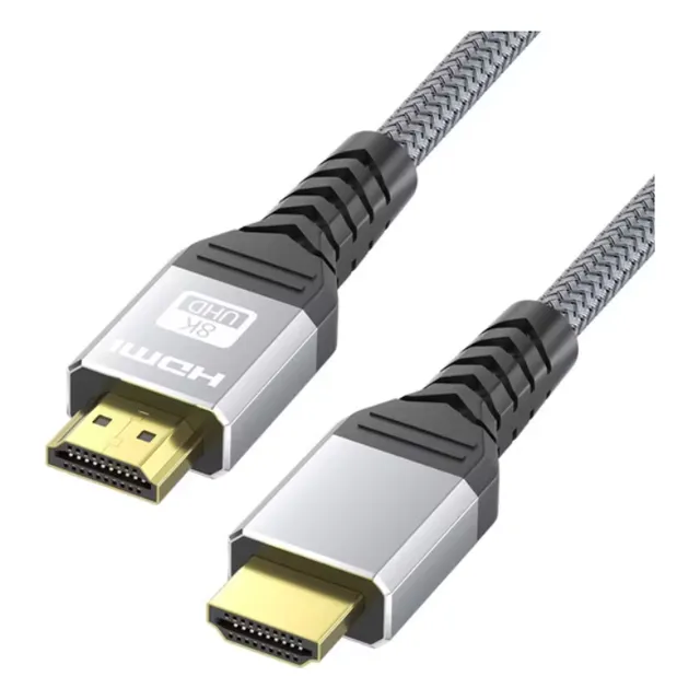Cable Hdmi 8k 2mts 60hz 4k 120hz 48gbps V2.1 Trenzado Oro
