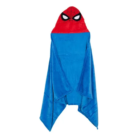 Manta Con Capucha 3d Polar Disney Frazada Termica Niña/ Niño Spiderman Azul