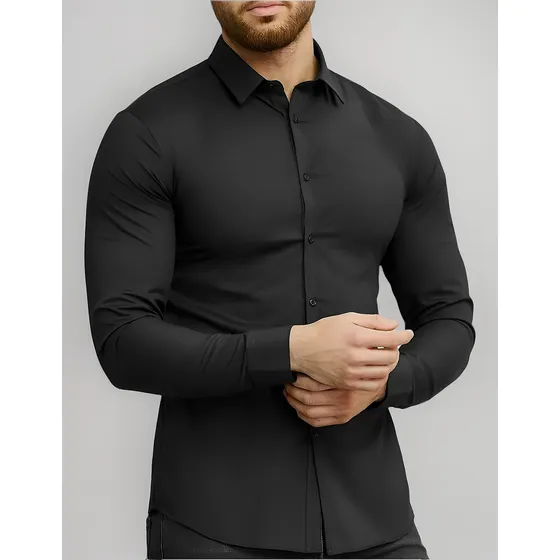 Camisa Seda Slim Fit Sin Bolsillo Entallada