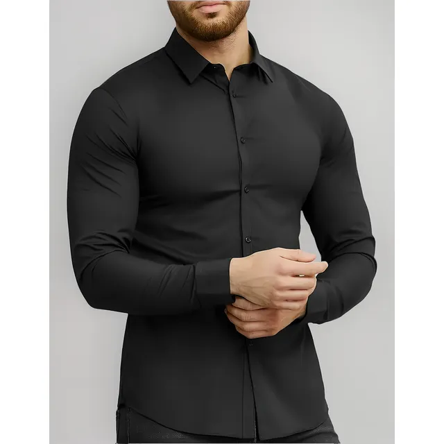 Camisa Seda Slim Fit Sin Bolsillo Entallada