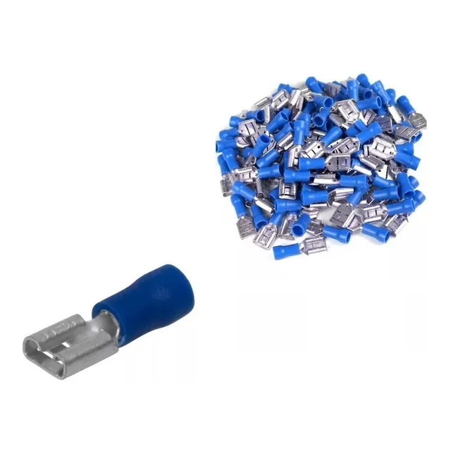 Terminal Enchufe Hembra Tipo Faston Azul Mayoreo 1000 Piezas