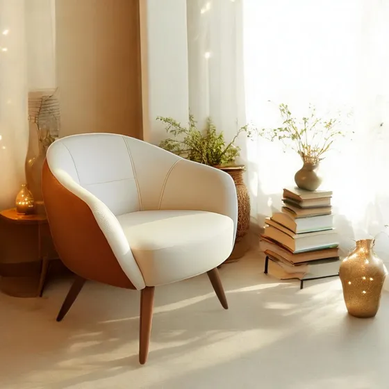 Poltrona Esfofada Decorativa Lérida Para Recepção De Escritórios E Salas De Estar Com Pés Palitos Cor Branco