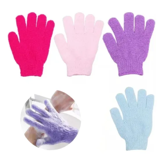 Guante Exfoliador Corporal Baño Ducha Spa Piel Suave 4 Unidades Color Surtidos Solo Para Vos